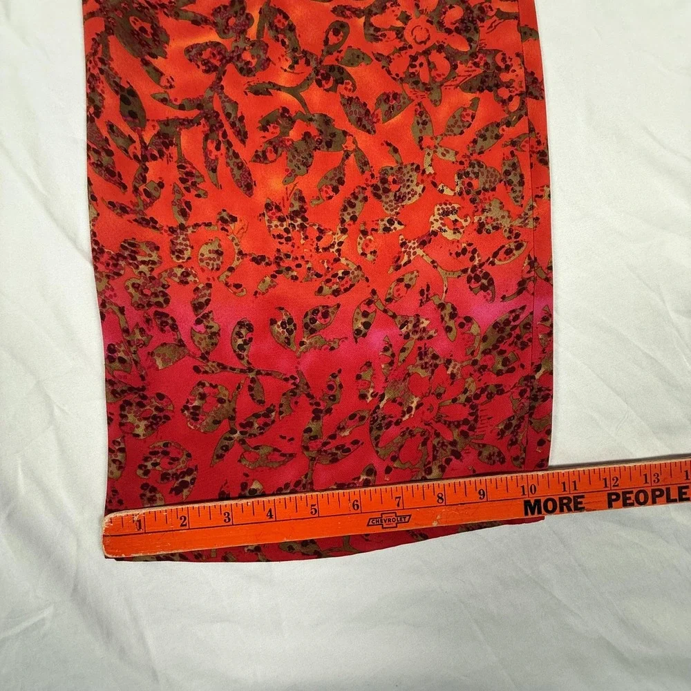 Sigrid Olsen Large Pants Silk Floral Wide Leg Resort Cruise Vacation Boho Ombre - Picture 9 of 10